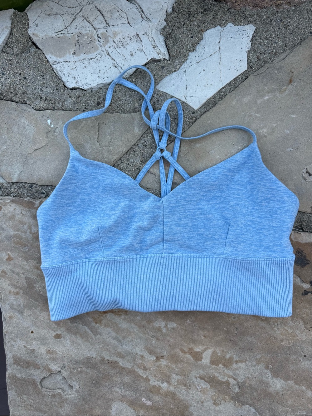 Light Blue Strappy Alo Sports Bra
